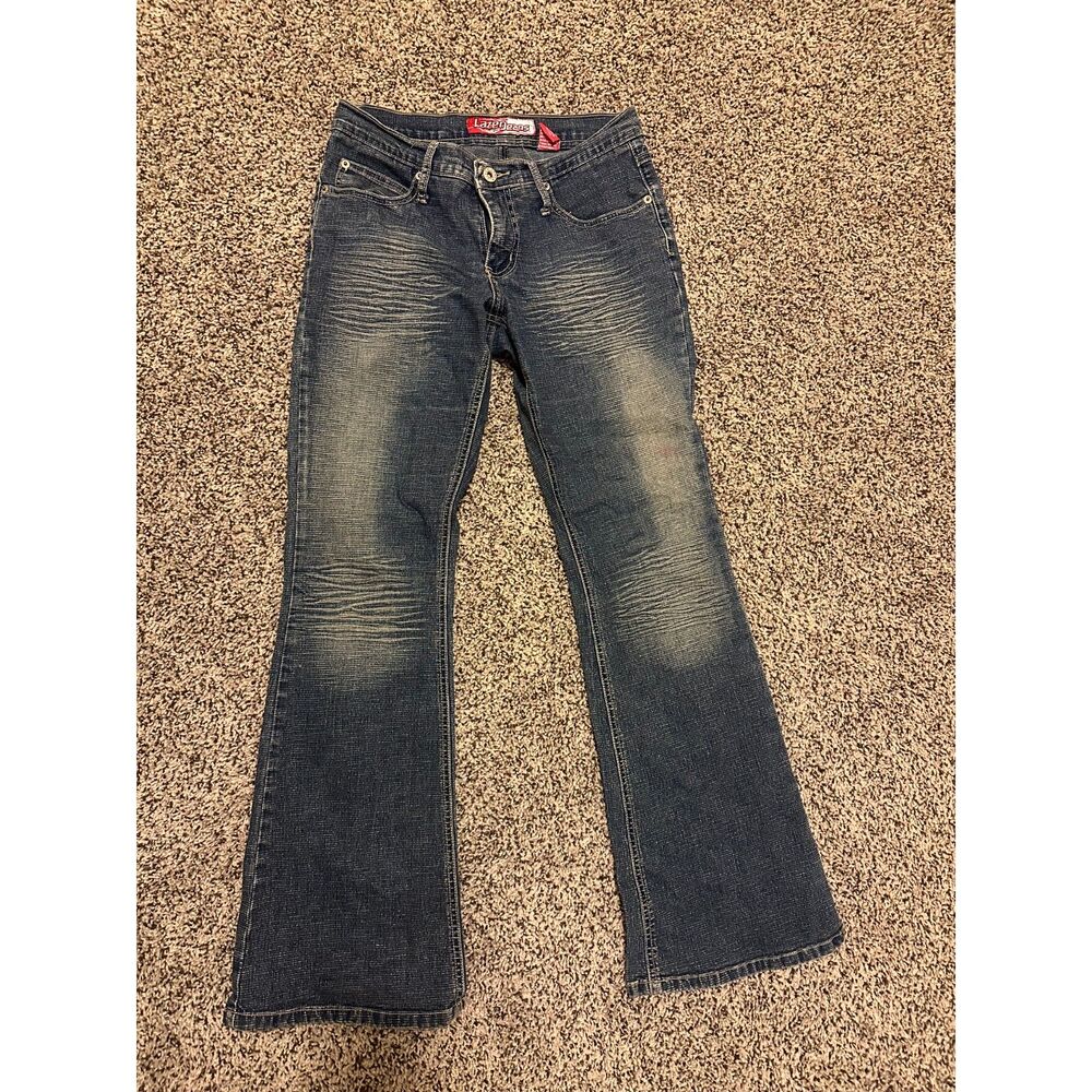 *Flawed* Lazer Jeans Vintage Y2K Low Rise Flare Jeans Whiskered Wash Size 5